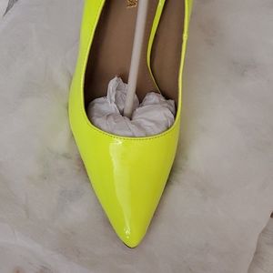 Neon yellow shoes